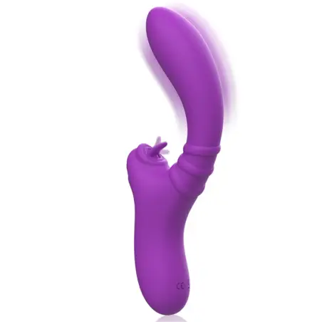 INTENSE - HARRY VIBRADOR FLEXIBLE CON LENGUA MORADO 
