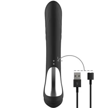 BLACK&SILVER - JAMIE VIBRADOR RABBIT EFECTO WAVE 