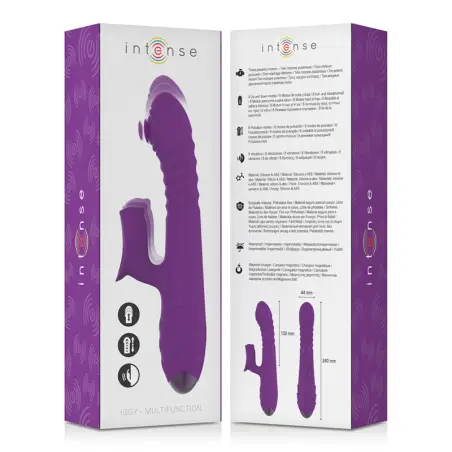 INTENSE - IGGY VIBRADOR MULTIFUNCIÓN RECARGABLE UP & DOWN CON ESTIMULADOR DE CLITORIS MORADO 