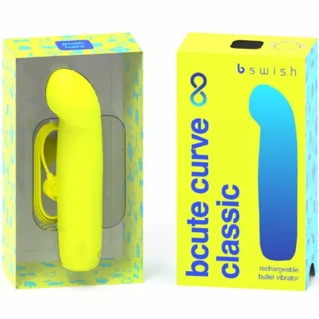 B SWISH - BCUTE CURVE INFINITE CLASSIC VIBRADOR RECARGABLE SILICONA AMARILLO 