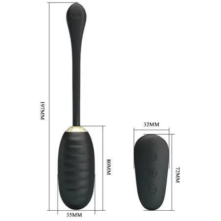 PRETTY LOVE - DOREEN HUEVO VIBRADOR DE LUJO RECARGABLE NEGRO CONTROL REMOTO 