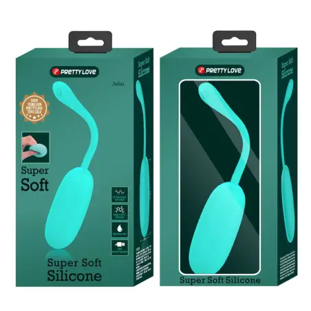 PRETTY LOVE - JULIUS HUEVO VIBRADOR IMPERMEBLE & RECARGABLE VERDE AGUA 