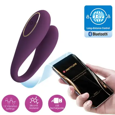 PRETTY LOVE - AUGUST VIBRADOR DOBLE PLACER APP REMOTE 