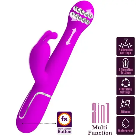 PRETTY LOVE - DEJON VIBRADOR RABBIT 3 EN 1 MULTIFUNCIÓN VIOLETA Vibradores Rabbit