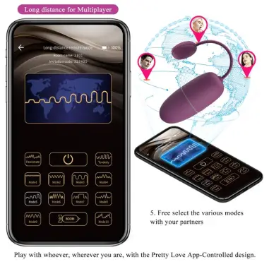 PRETTY LOVE - NYMPH HUEVO VIBRADOR CONTROLADO POR APP LILA Vibradores con APP