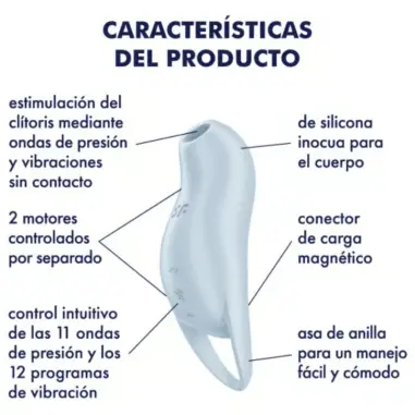 SATISFYER - POCKET PRO 1 ESTIMULADOR CLÍTORIS AZUL CLARO Para Clítoris
