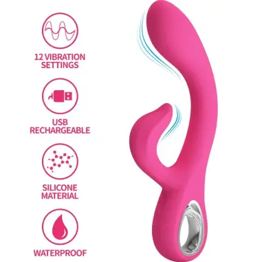 PRETTY LOVE - FRITZ VIBRADOR RABBIT 12 VIBRACIONES ROSA Vibradores Rabbit