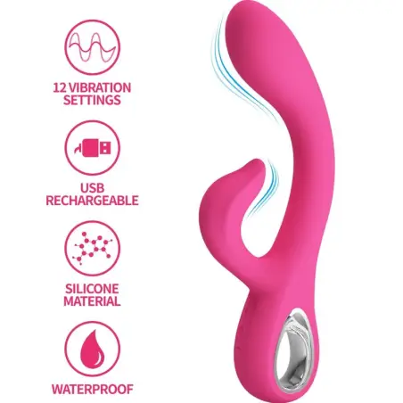 PRETTY LOVE - FRITZ VIBRADOR RABBIT 12 VIBRACIONES ROSA Vibradores Rabbit