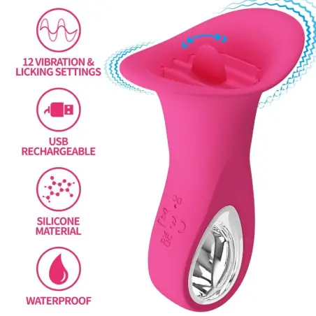 PRETTY LOVE - CLYDE VIBRADOR ORAL LENGUA VIBRADORA 12 VIBRACIONES ROSA Vibradores Rabbit