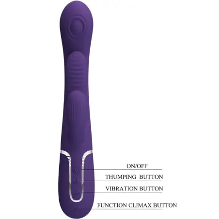 PRETTY LOVE - SHANIA TRIPLE VIBRADOR RABBIT MULTIFUNCIÓN MORADO 