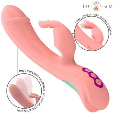 INTENSE - RACHEL VIBRADOR RABBIT 5 VIBRACIONES ROSA 