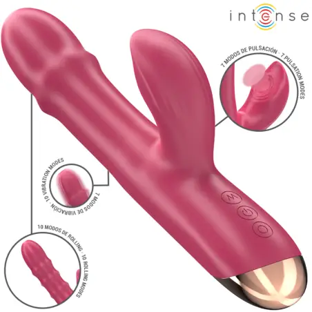 INTENSE - CHLOE VIBRADOR MULTIFUNCIÓN 3 EN 1 ROJO 