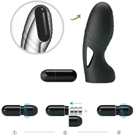PRETTY LOVE - ALAN VIBRADOR DE DEDO SILICONA NEGRO Vibradores Dedo