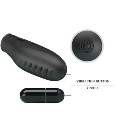 PRETTY LOVE - GILO VIBRADOR DE DEDO SILICONA NEGRO Vibradores Dedo