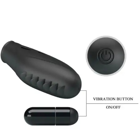 PRETTY LOVE - GILO VIBRADOR DE DEDO SILICONA NEGRO Vibradores Dedo