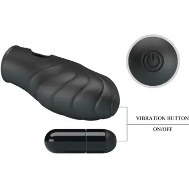 PRETTY LOVE - LICH VIBRADOR DE DEDO SILICONA NEGRO Vibradores Dedo