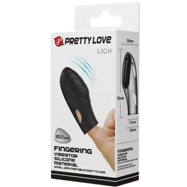 PRETTY LOVE - LICH VIBRADOR DE DEDO SILICONA NEGRO Vibradores Dedo