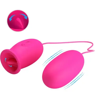 PRETTY LOVE - DAISY HUEVO VIBRADOR + LENGUA ESTIMULADORA DE CLÍTORIS ROSA Huevos vibradores