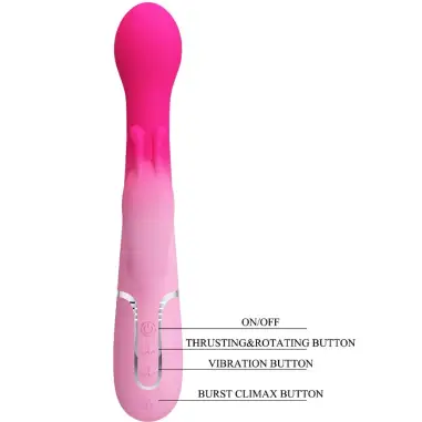 PRETTY LOVE - DEJON VIBRADOR RABBIT 3 EN 1 MULTIFUNCIÓN ROSA Vibradores HI-TECH