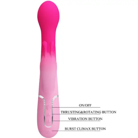 PRETTY LOVE - DEJON VIBRADOR RABBIT 3 EN 1 MULTIFUNCIÓN ROSA Vibradores HI-TECH