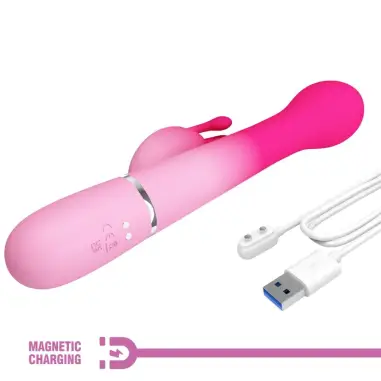 PRETTY LOVE - DEJON VIBRADOR RABBIT 3 EN 1 MULTIFUNCIÓN ROSA Vibradores HI-TECH