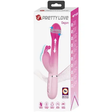 PRETTY LOVE - DEJON VIBRADOR RABBIT 3 EN 1 MULTIFUNCIÓN ROSA Vibradores HI-TECH