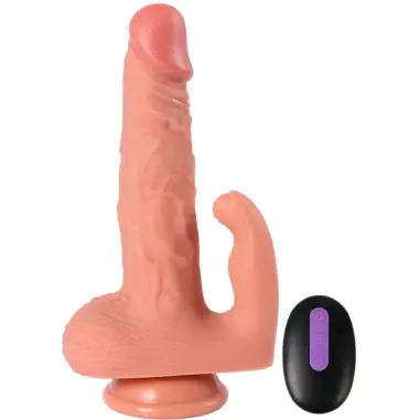 SHEQU - HAYDEN DILDO Y ESTIMULADOR DE CLÍTORIS CON VIBRACIÓN Y CONTROL REMOTO 16 CM 