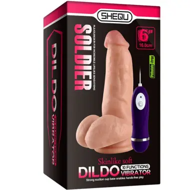 SHEQU - SOLDIER DILDO VIBRADOR CON CONTROL REMOTO 16 CM 