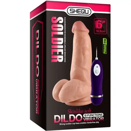 SHEQU - SOLDIER DILDO VIBRADOR CON CONTROL REMOTO 16 CM 