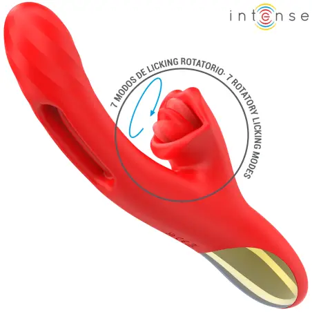 INTENSE - JESSICA VIBRADOR MULTIFUNCIÓN ESTIMULACIÓN CLÍTORIS 24.8 CM ROJO 