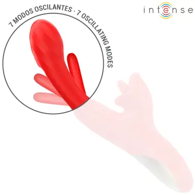 INTENSE - JESSICA VIBRADOR MULTIFUNCIÓN ESTIMULACIÓN CLÍTORIS 24.8 CM ROJO 