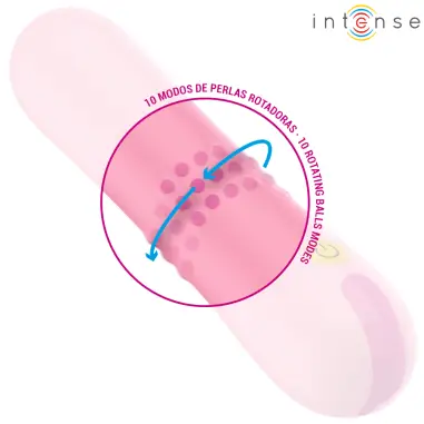INTENSE - BARBARA VIBRADOR CON PERLAS GIRATORIAS 