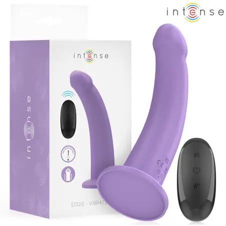 INTENSE - EDDIE VIBRADOR 17,5 CM 10 VIBRACIONES MORADO CONTROL REMOTO 
