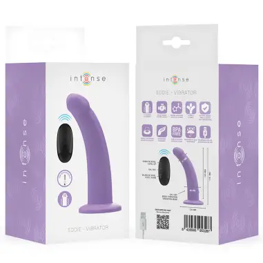 INTENSE - EDDIE VIBRADOR 17,5 CM 10 VIBRACIONES MORADO CONTROL REMOTO 