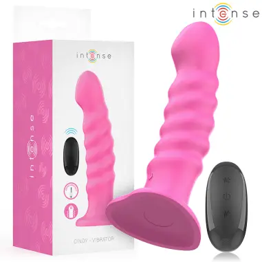 INTENSE - CINDY VIBRADOR TALLA L DISEÑO EN ESPIRAL 10 VIBRACIONES ROSA CONTROL REMOTO 