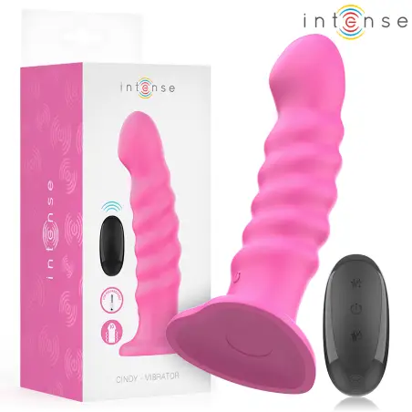 INTENSE - CINDY VIBRADOR TALLA L DISEÑO EN ESPIRAL 10 VIBRACIONES ROSA CONTROL REMOTO 