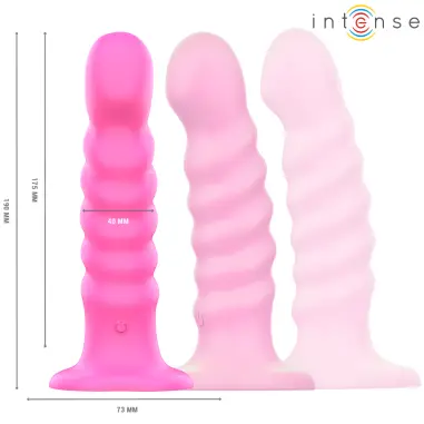 INTENSE - CINDY VIBRADOR TALLA L DISEÑO EN ESPIRAL 10 VIBRACIONES ROSA CONTROL REMOTO 