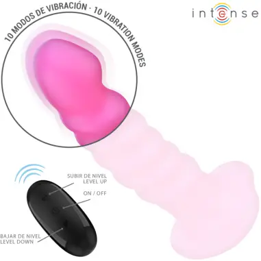 INTENSE - CINDY VIBRADOR TALLA L DISEÑO EN ESPIRAL 10 VIBRACIONES ROSA CONTROL REMOTO 
