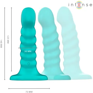 INTENSE - BUFFY VIBRADOR TALLA S DISEÑO EN ESPIRAL 10 VIBRACIONES AZUL CONTROL REMOTO 