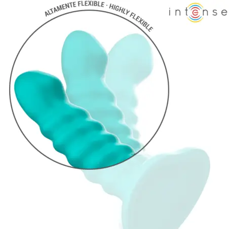 INTENSE - BUFFY VIBRADOR TALLA S DISEÑO EN ESPIRAL 10 VIBRACIONES AZUL CONTROL REMOTO 
