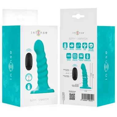 INTENSE - BUFFY VIBRADOR TALLA S DISEÑO EN ESPIRAL 10 VIBRACIONES AZUL CONTROL REMOTO 