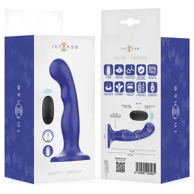 INTENSE - SHORTY VIBRADOR CON VENTOSA AZUL CONTROL REMOTO 