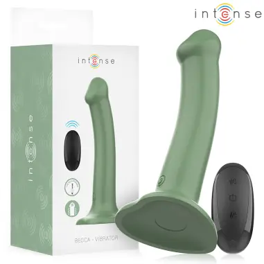 INTENSE - BECCA VIBRADOR CON VENTOSA 10 VIBRACIONES VERDE CONTROL REMOTO 