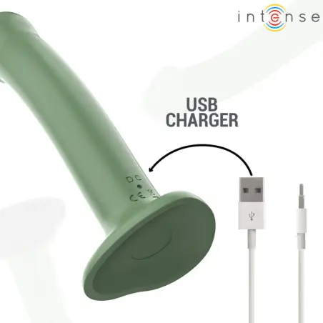 INTENSE - BECCA VIBRADOR CON VENTOSA 10 VIBRACIONES VERDE CONTROL REMOTO 