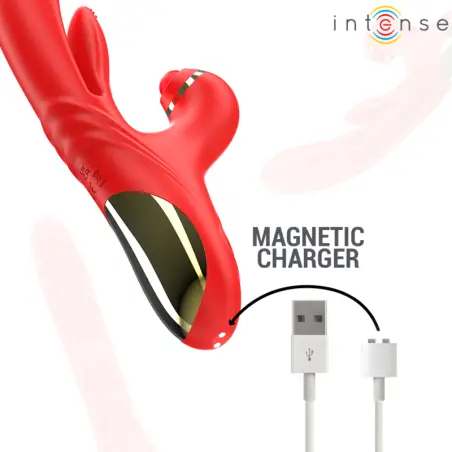 INTENSE - ROSALIA VIBRADOR MULTIFUNCIÓN 3 EN 1 ROJO 