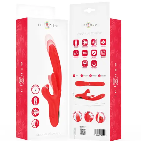 INTENSE - ROSALIA VIBRADOR MULTIFUNCIÓN 3 EN 1 ROJO 