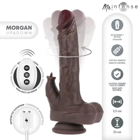 MR INTENSE - MORGAN REALÍSTICO MULTIFUNCIÓN CON VIBRACIÓN Y UP AND DOWN CONTROL REMOTO 23 CM -O- 3.5 CM 