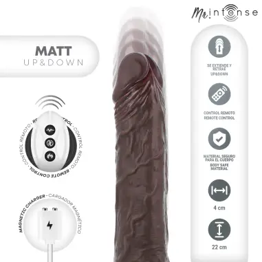 MR INTENSE - MATT REALÍSTICO MULTIFUNCIÓN CON VIBRACIÓN UP AND DOWN CONTROL REMOTO 22 CM -O- 4 CM 