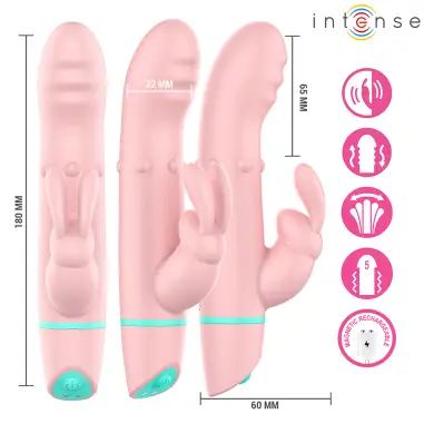 INTENSE - ALVIN ESTIMULADOR RABBIT & VIBRADOR ROLLING + OSCILANTE Vibradores Rabbit