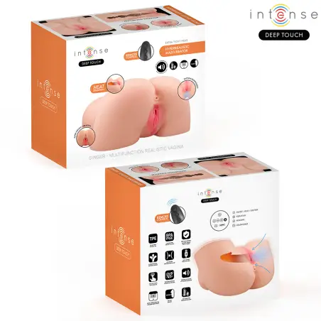INTENSE DEEP TOUCH - GINGER MASTURBADOR VAGINA CON EFECTO SUCCIÓN, CALOR, VIBRACIÓN Y VOZ CON CONTROL REMOTO 5.3 KG Vibradores Realísticos